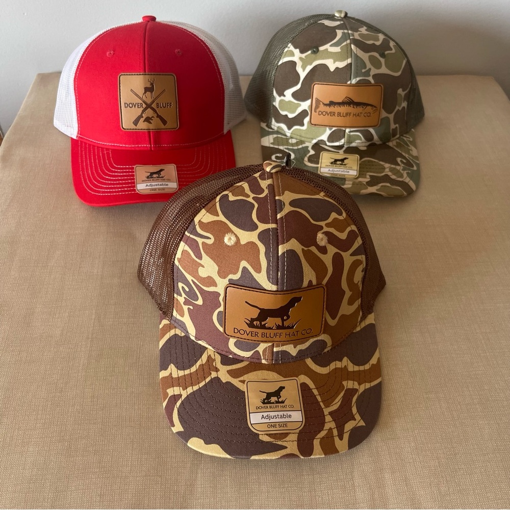 New! 3! Men’s Duck camo and and Red Trucker Hats camouflage - check notes!